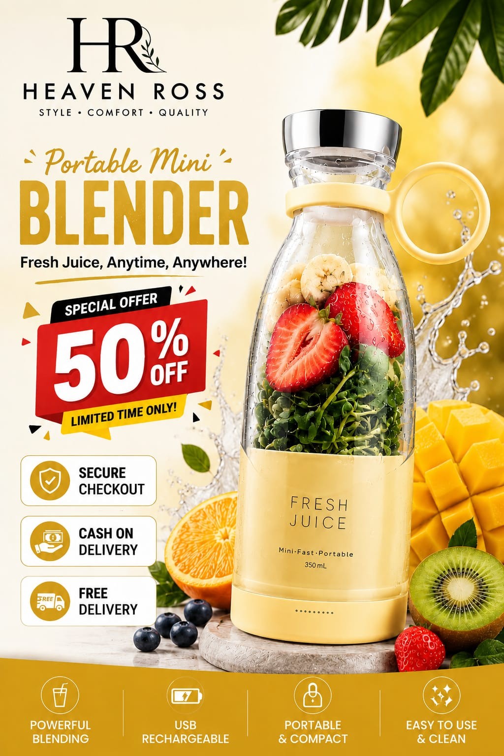 Portable Mini Blender for Fresh Juice